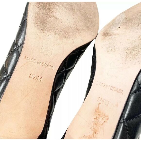 FS/NY Women's Black Quilted Kitten Heels size 9.5 M - Picture 9 of 9